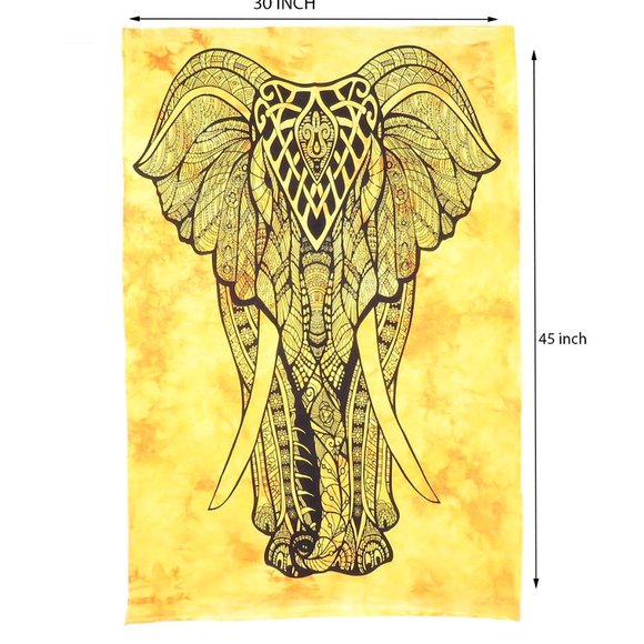 Elephant Poster Cotton Wall Tapestry Animal Print - Picture 5 of 5
